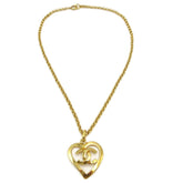 Chanel CC Heart Pendant Necklace Metal