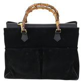 Gucci Vintage Bamboo Handle Bag Suede