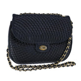 Bally Vintage Chain Shoulder Bag Quilted Leather