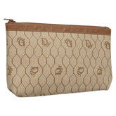 Christian Dior Vintage Honeycomb Zip Pouch Coated Canvas