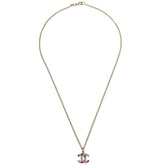 Chanel CC Pendant Necklace Multicolor Crystal Embellished Metal