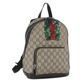 Gucci Zip Pocket Backpack Embellished GG Coated Canvas