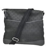Gucci Zip Messenger Bag GG Canvas with Perforated Leather