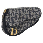 Christian Dior Saddle Zip Pouch Diorissimo Canvas