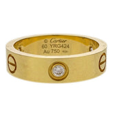 Cartier Love Wedding Band 1 Diamond Ring 18K Yellow Gold with Diamond