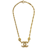 Chanel Multistrand CC Logo Necklace Metal with Crystals
