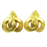 Chanel Vintage CC Heart Clip-On Earrings Metal