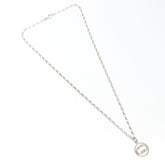 Gucci Engraved Interlocking G Chain Link Pendant Necklace Sterling Silver