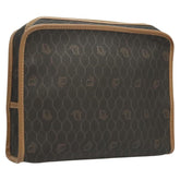 Christian Dior Vintage Honeycomb Zip Pouch Coated Canvas