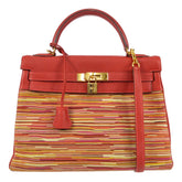 Hermes Kelly Handbag Vibrato and Togo with Palladium Hardware