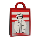 Chanel Vintage Portrait Tote Printed Leather and Quilted Patent