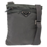 Prada Front Zip Convertible Flat Messenger Tessuto with Leather