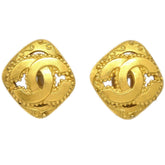Chanel CC Rhombus Clip-On Earrings Metal