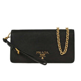 Prada Wristlet Wallet on Chain Saffiano Leather