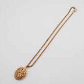 Chanel Vintage CC Round Pendant Chain Necklace Metal
