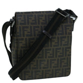 Fendi Flap Messenger Bag Zucca Coated Canvas