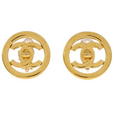 Chanel CC Round Earrings Metal
