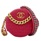 Chanel 19 Round Clutch with Chain Quilted Tweed