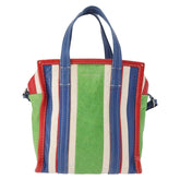 Balenciaga Bazar Convertible Tote Striped Leather