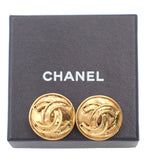 Chanel Vintage Round CC Clip-On Earrings Metal