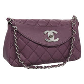 Chanel Crescent Chain Shoulder Bag Quilted Lambskin