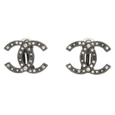 Chanel CC Clip-On Earrings Metal with Crystal