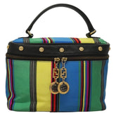 Versace Vanity Hand Bag Canvas and Leather
