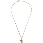 Chanel CC Pendant Necklace Multicolor Crystal Embellished Metal