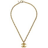 Chanel CC Pendant Necklace Metal