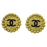 Chanel CC Button Clip-On Earrings Metal