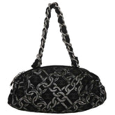 Chanel Vintage Zip Bowler Bag Printed Jacquard