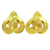 Chanel Vintage CC Heart Clip-On Earrings Metal