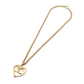 Chanel CC Heart Pendant Necklace Metal