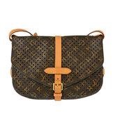 Louis Vuitton Flore Saumur Handbag Perforated Monogram Canvas