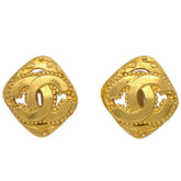 Chanel CC Rhombus Clip-On Earrings Metal