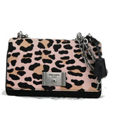 Prada Chain Flap Shoulder Bag Pony Hair and Nylon