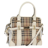 Burberry Minford Satchel Haymarket Coated Canvas