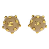 Chanel Vintage CC Round Cutout Clip-On Earrings Metal