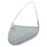 Christian Dior Vintage Saddle Bag Diorissimo Canvas