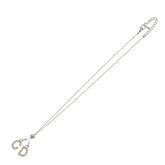 Christian Dior Bow CD Pendant Necklace Metal with Crystal