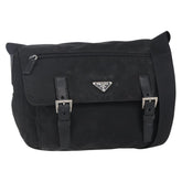 Prada Double Buckle Flap Messenger Bag Tessuto