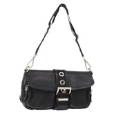 Prada Double Pocket Buckle Flap Bag Tessuto with Leather
