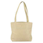 Chanel Vintage CC Logo Tote Leather