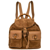 Gucci Vintage Bamboo Backpack Suede