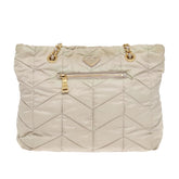 Prada Chain Front Zip Tote Quilted Tessuto