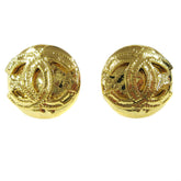 Chanel CC Button Clip-On Earrings Metal