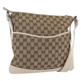 Gucci Zip Messenger Bag GG Canvas with Perforated Leather