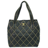 Chanel Surpique Tote Quilted Leather