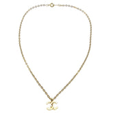 Chanel Vintage CC Pendent Necklace Plated Metal