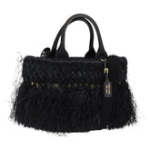 Prada Fringe Wicker Tote Woven Straw